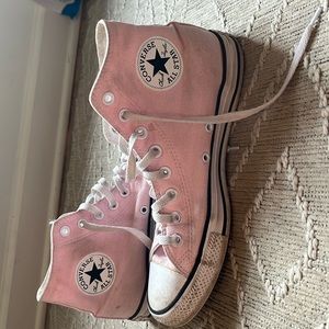 Converse light pink high tops